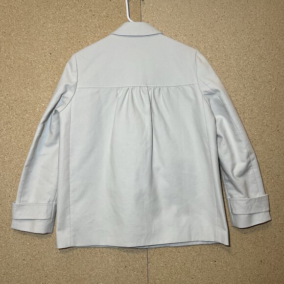 J. Crew Women's Jacket Peacoat Size 8 Ivory 100% Cotton Lined Pockets Buttons - Picture 2 of 7